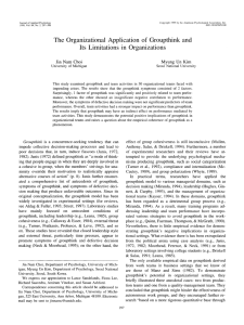 The Organizational Application of Groupthink and Its Limitations in