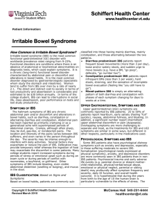 Schiffert Health Center Irritable Bowel Syndrome