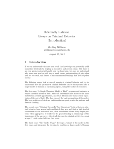 Differently Rational: Essays on Criminal Behavior (Introduction)