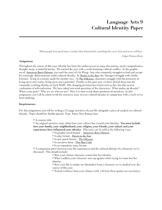Cultural Identity Paper
