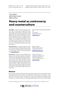 Heavy metal as controversy and counterculture