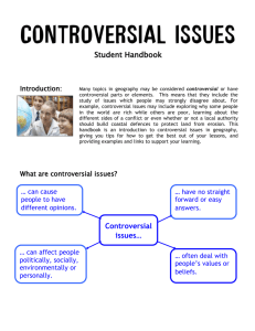 Student Handbook Controversial issues…