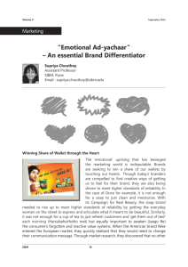 “Emotional Ad-yachaar” – An essential Brand Differentiator
