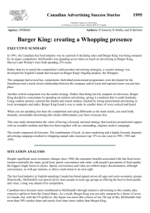Burger King: creating a Whopping presence