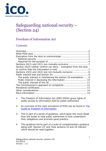 ICO lo Safeguarding national security – (Section 24)