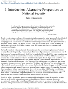 Alternative Perspectives on National Security
