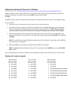Adding Accented Spanish Characters in Windows Windows ALT
