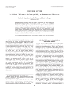 Individual Differences in Susceptibility to Inattentional Blindness