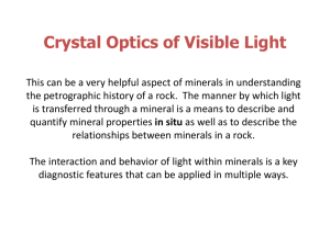 Introduction to Optical Mineralogy 1