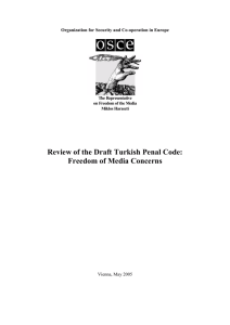 Review of the Draft Turkish Penal Code: Freedom of Media Concerns