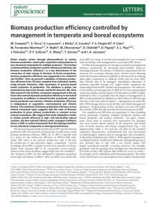 Biomass production efficiency controlled by management