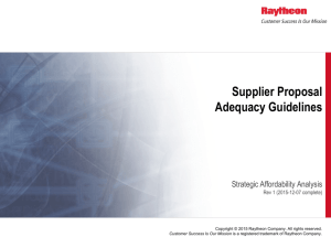 Supplier Proposal Adequacy Guidelines