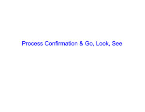 Process Confirmation & 'Go, Look, See'
