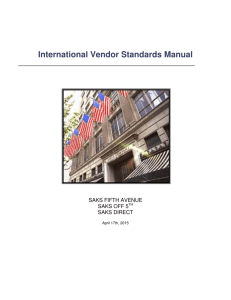 International Vendor Standards Manual
