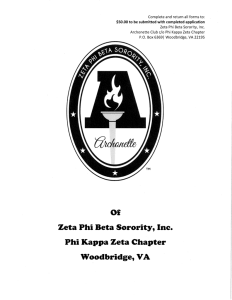 OS Zeta Phi Beta Sorority, Inc. Phi Kappa Zeta Chapter Woodbridge