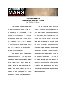 Conditions on Mars: Temperatures, seasons, climate