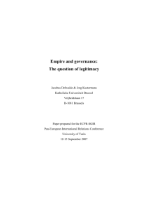 Empire and Governance - EISA - European International Studies