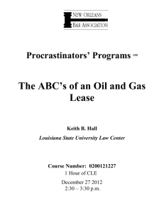 The ABC's of an Oil and Gas Lease