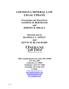 Louisiana Mineral Law Legal Update