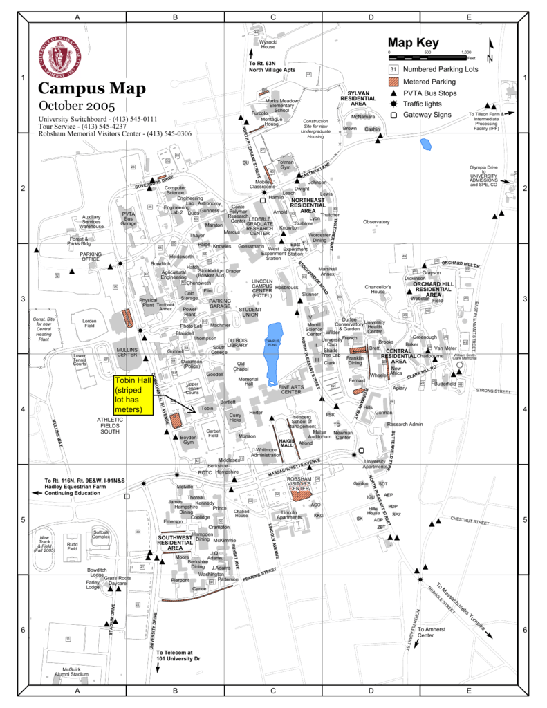 Umass Amherst Campus Map