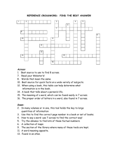 REFERENCE CROSSWORD: FIND THE BEST