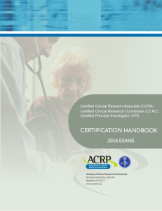 crc certification guide - Association of Clinical Research Professionals