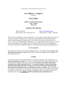 Law 5400 [1] -- Property SYLLABUS