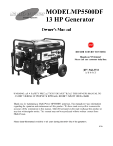 MODELMP5500DF 13 HP Generator