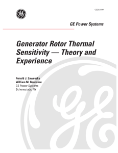 Generator Rotor Thermal Sensitivity
