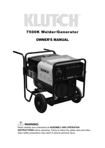 7500K Welder/Generator OWNER'S MANUAL