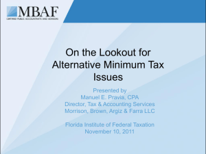 On the Lookout for Alternative Minimum Tax Issues