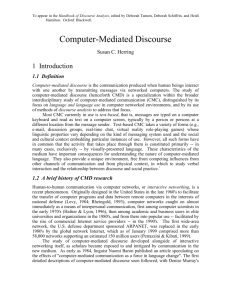 Computer-Mediated Discourse