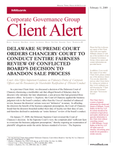 Delaware Supreme Court Orders Chancery Court to