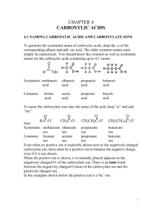 CHAPTER 4 CARBOXYLIC ACIDS