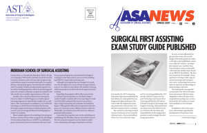 SURGICAL FIRST ASSISTING ExAM STUDy GUIDE PUbLISHED