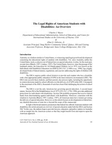 The Legal Rights of American Students with Disabilities