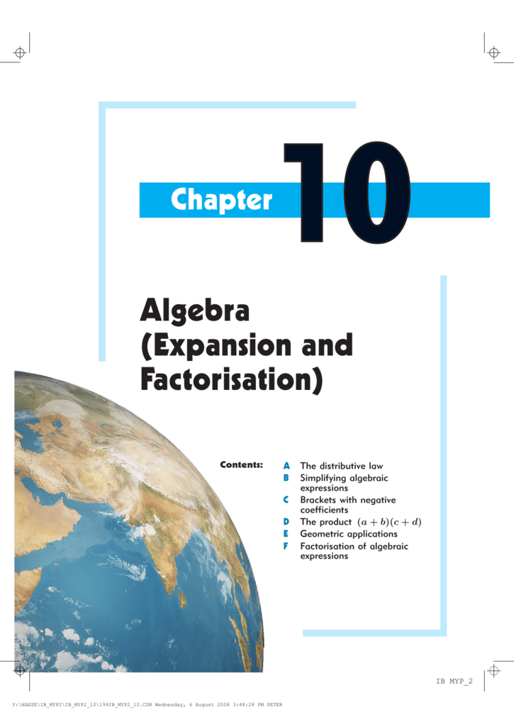 Algebra Expansion And Factorisation