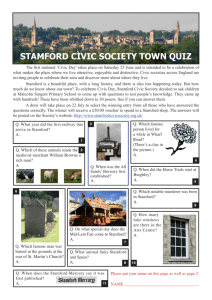 STAMFORD CIVIC SOCIETY TOWN QUIZ