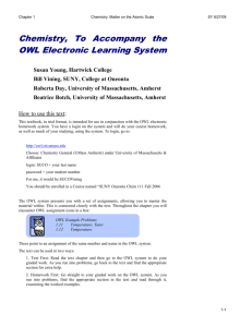 Chemistry, To Accompany the OWL Electronic Learning System