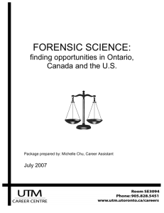 forensic science - University of Toronto Mississauga