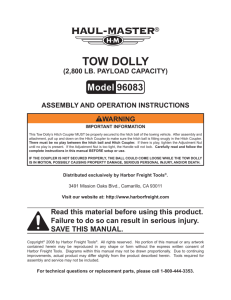 tow dolly - Harbor Freight Tools