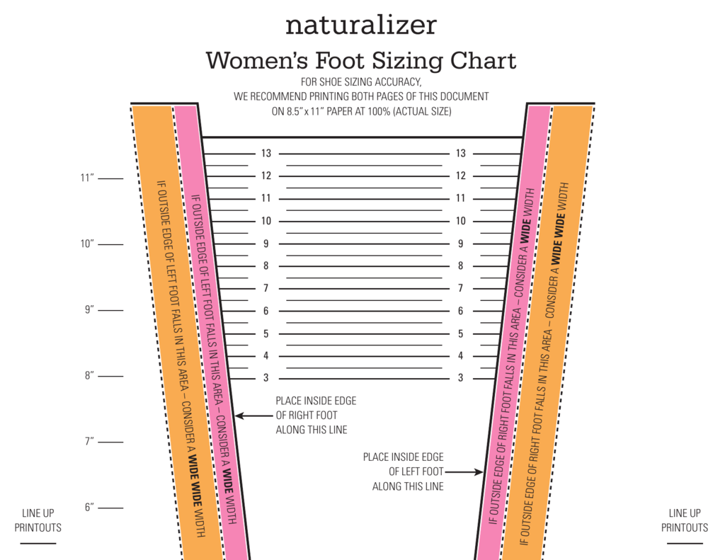 Foot Size Chart For Women