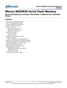 Micron M25PE40 Serial Flash Memory