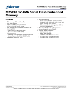 M25P40 Serial Flash Embedded Memory