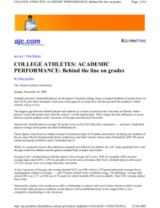 College Athletes: Academic Performance