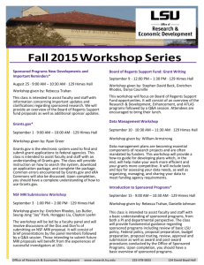Fall 2015 Workshop Series