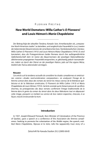 New World Demeters: Willa Cather's O Pioneers!