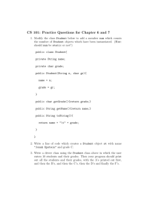 CS 101: Practice Questions for Chapter 6 and 7