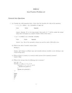 ESE112 Java Practice Problem set General Java Questions