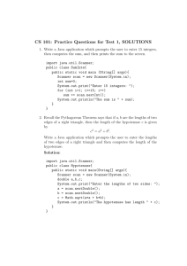 CS 101: Practice Questions for Test 1, SOLUTIONS